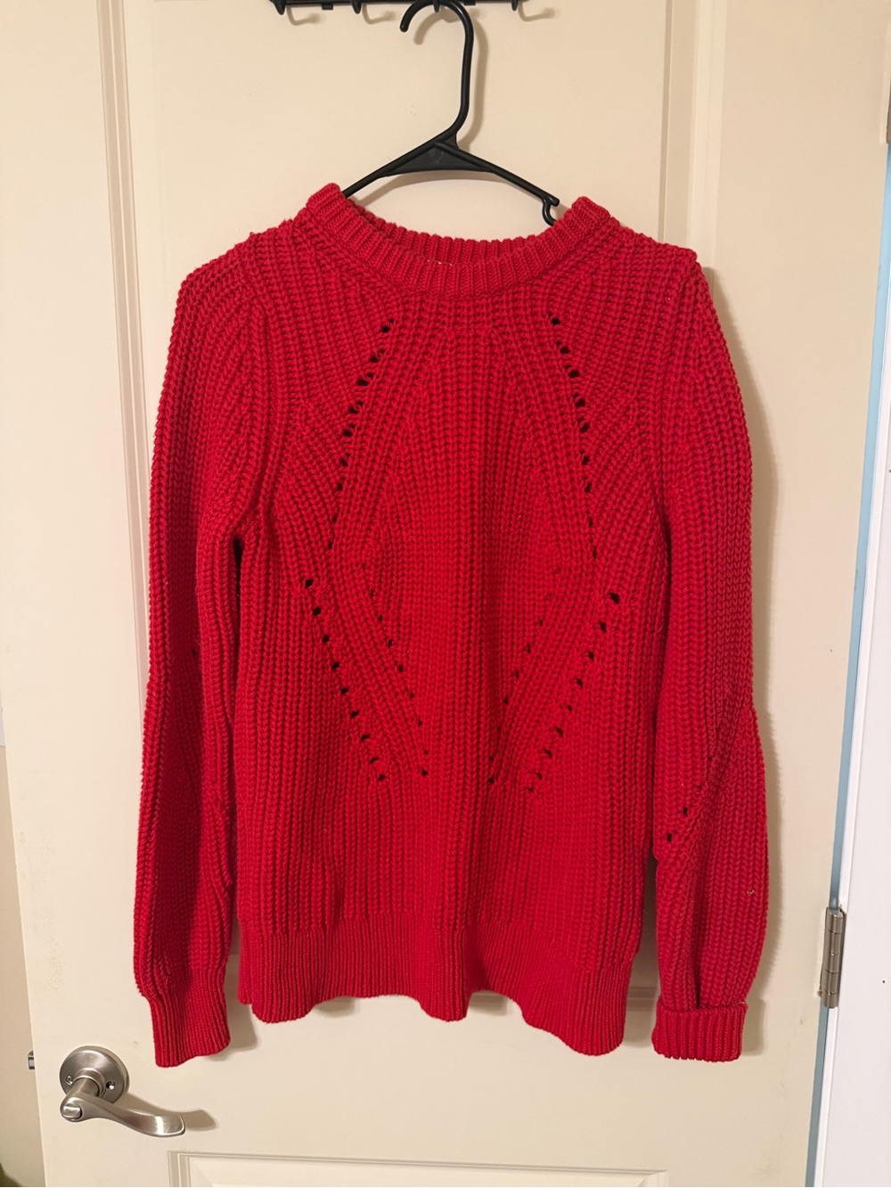 Lucky Brand Bright Red Chunky Crewneck Sweater